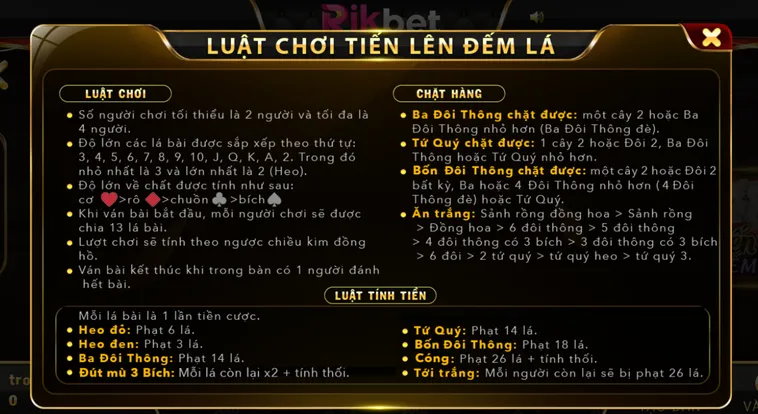 Bí Quyết Chinh Phục Tiến Lên Đếm Lá Tại RikBet Với Tỷ Lệ Thắng Khủng