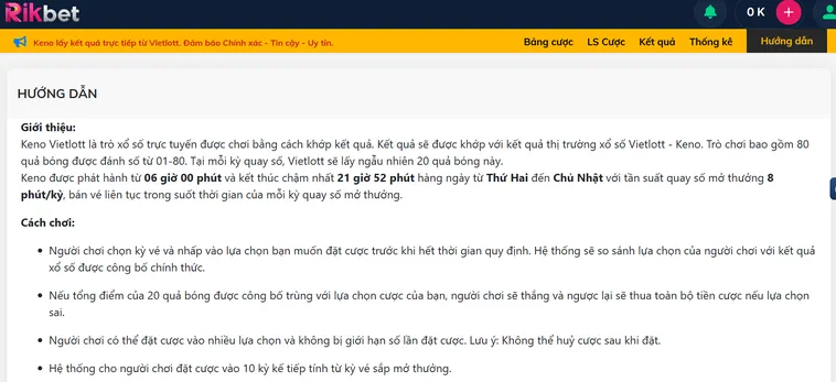 Chinh Phục Keno Vietlottt Tại RikBet Với Kho Báu Tiền Tỷ Trong Tầm Tay