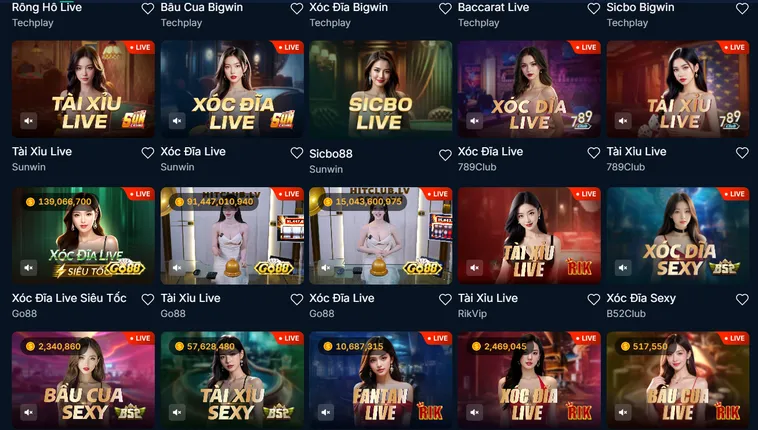 Danh Mục Các Trò Chơi Tại Sảnh Live Casino RikBet Đẳng Cấp Thượng Lưu Với Dealer Người Thật