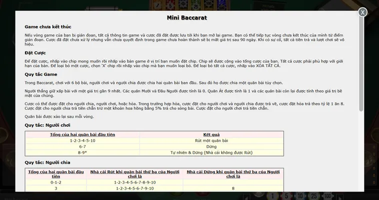 Quay Số Mini Baccarat Tại RikBet Trải Nghiệm Đỉnh Cao Sòng Bài Trực Tuyến