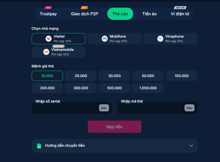 Hướng Dẫn Chi Tiết Các Phương Thức Nạp Tiền RikBet Siêu Tốc Cho Game Thủ