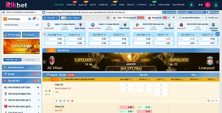 Cổng Thể Thao K Sports RikBet Mang Đến Những Cơ Hội Thắng Cược Lớn Nhất Năm 2026
